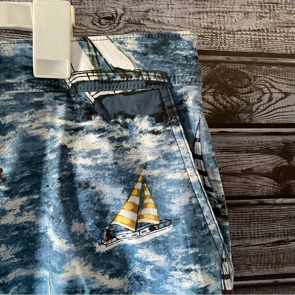 J‎ Crew Men's Sailboat Print Swim Trunks Size 38